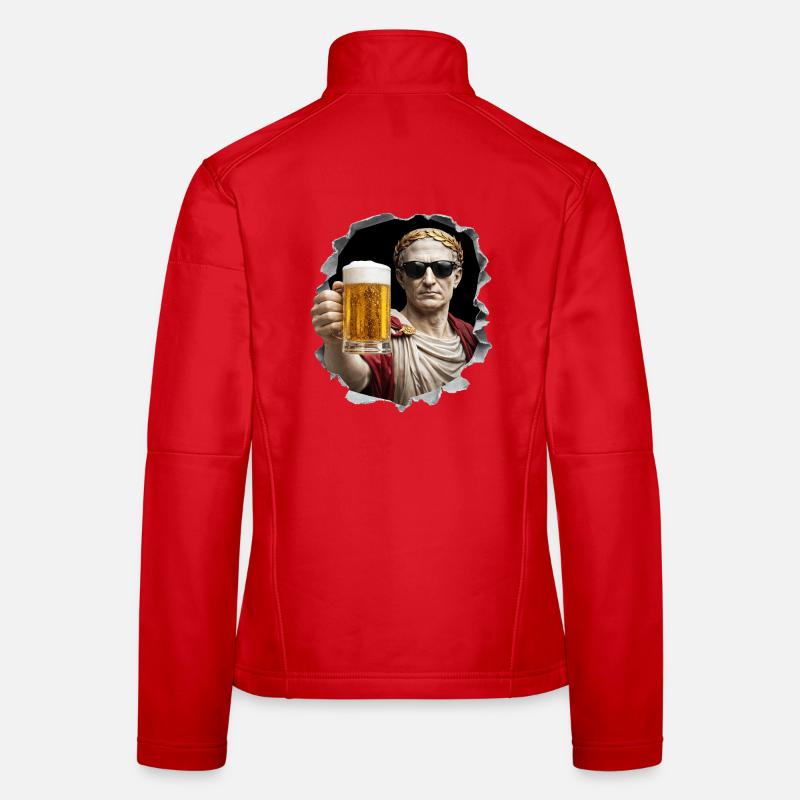  Caesar mit Bier und Sonnenbrille Frauen Softshelljacke