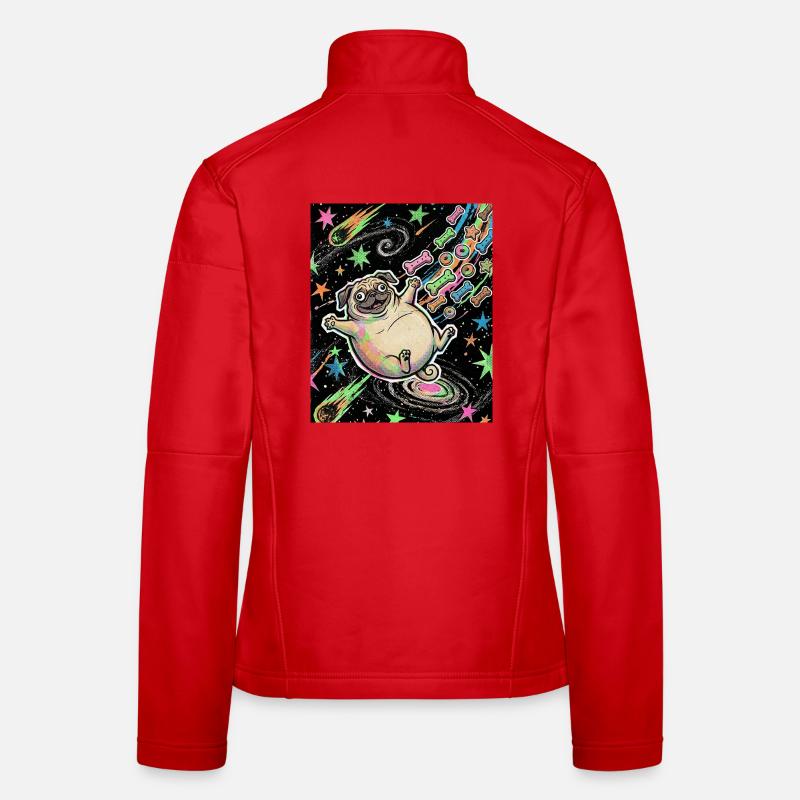 Dicker Weltraum Mops Frauen Softshelljacke
