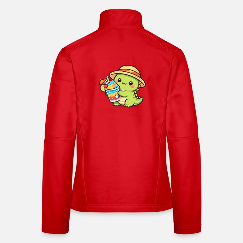 Dinosaure d’été avec cocktail Veste en tissu softshell Femme