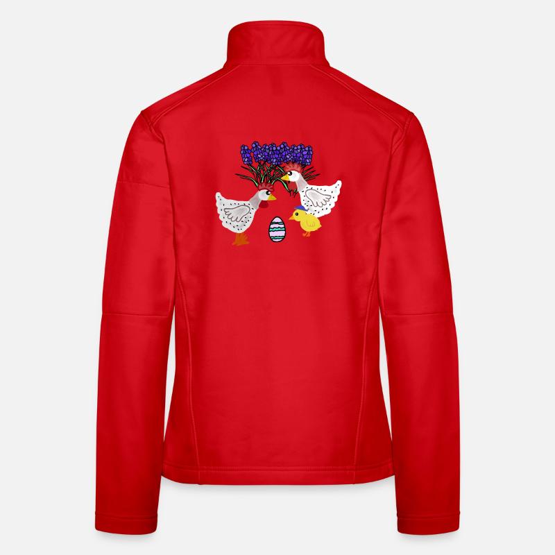 Spring Chickens with Easter Egg Chicken Chicks Women's Softshell Jacket