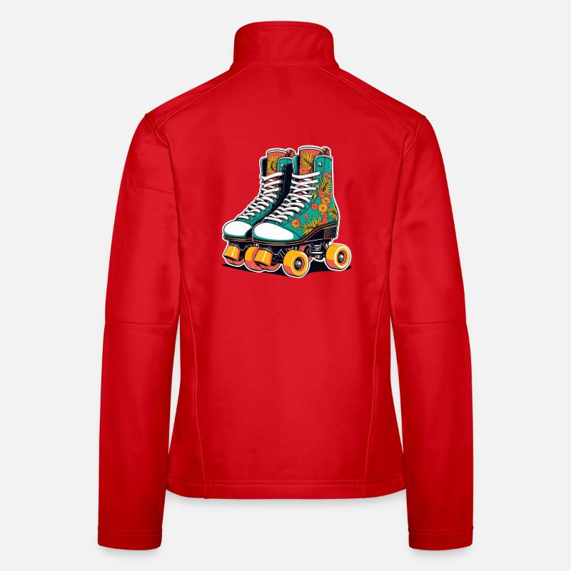 Blumenflair Rollschuhe Teal Frauen Softshelljacke