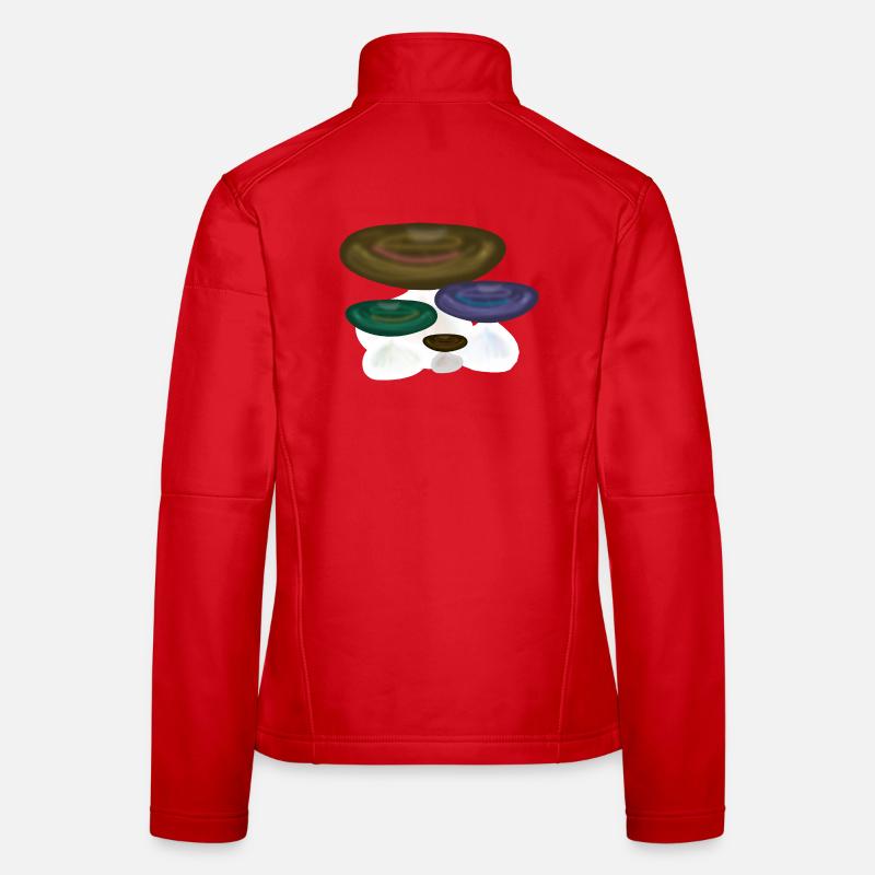 forêt naturelle colorée de champignons Veste en tissu softshell Femme