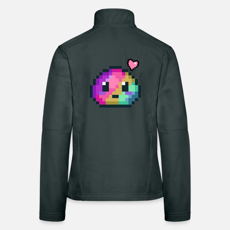 Pixel Farbexplosion Herz 8 Bit Retro Style  Frauen Softshelljacke