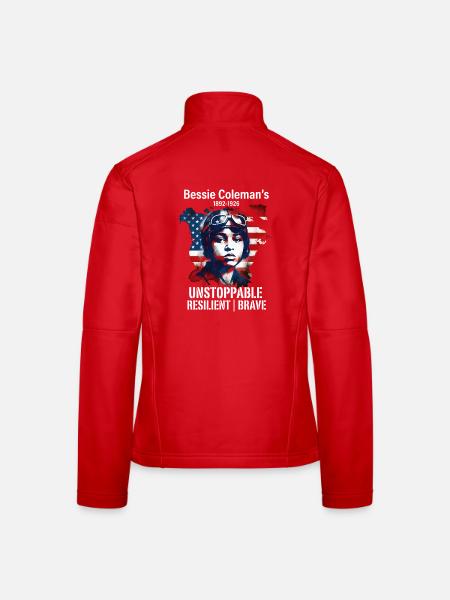 Bessie Coleman Mutig Luftfahrtpionierin - Frauen Softshelljacke - Rot - Hinten