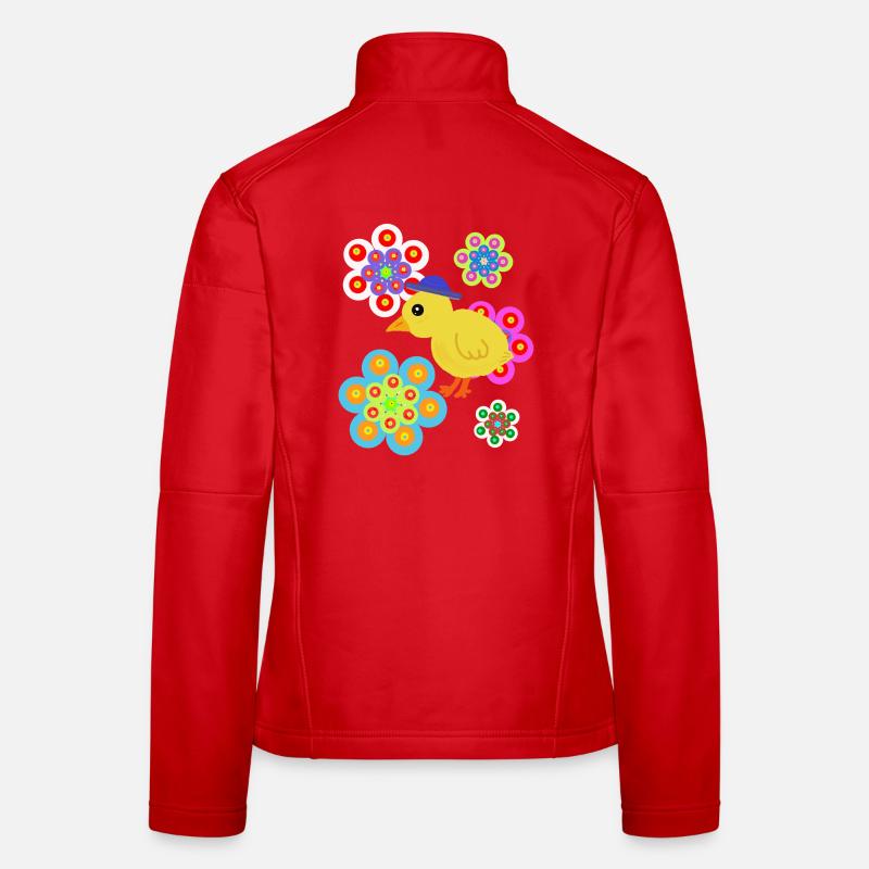 Retro Spring Summer Retro Chick Chicken Women's Softshell Jacket