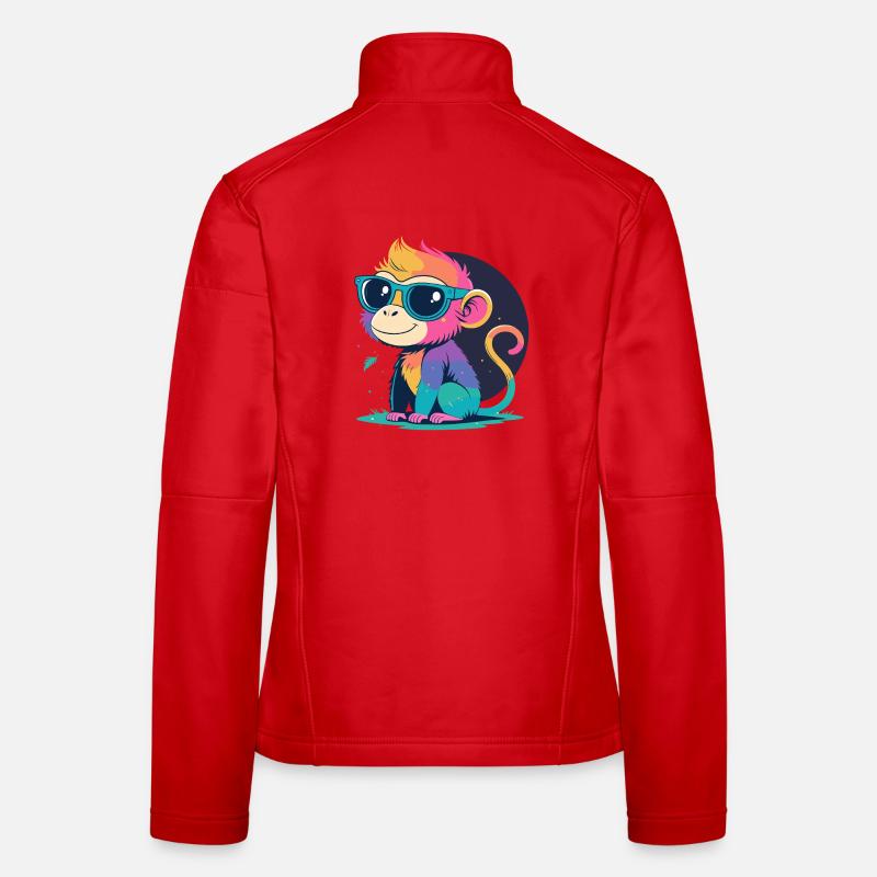 Regenbogenaffe mit Brille Frauen Softshelljacke