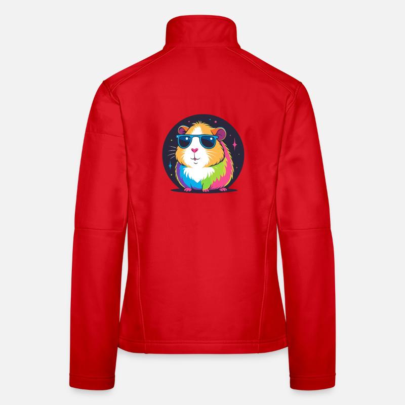 Rainbow Hamster Sunglasses Women's Softshell Jacket