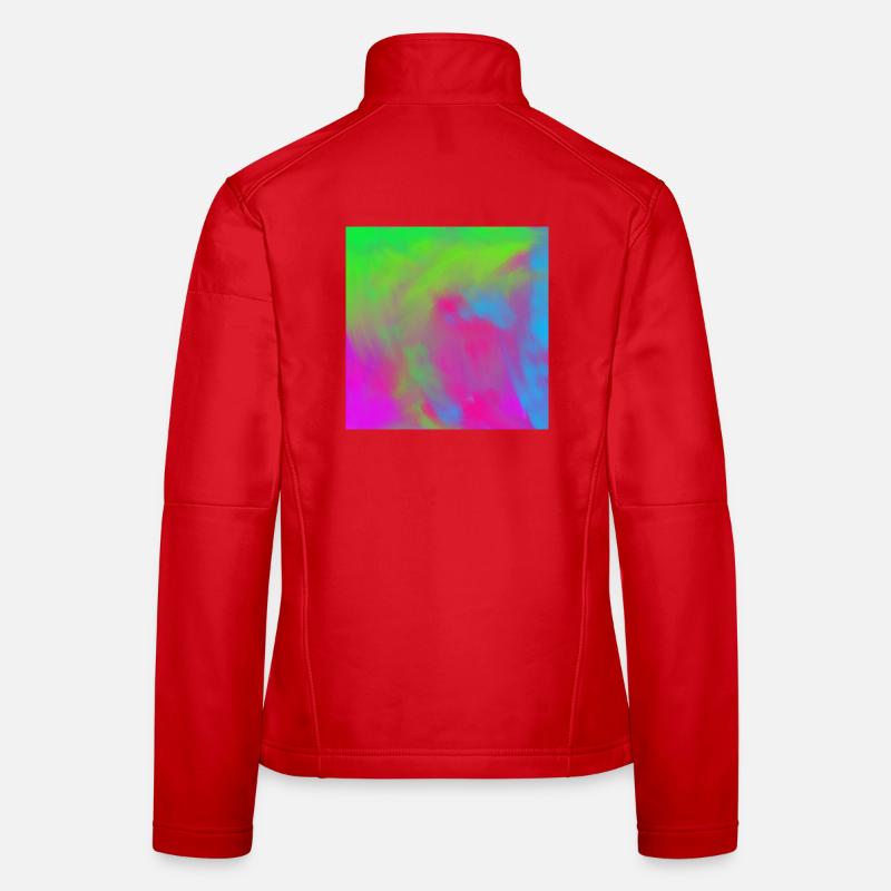 Vivid Neon Tie-Dye Gradient Burst - Women's Softshell Jacket - red