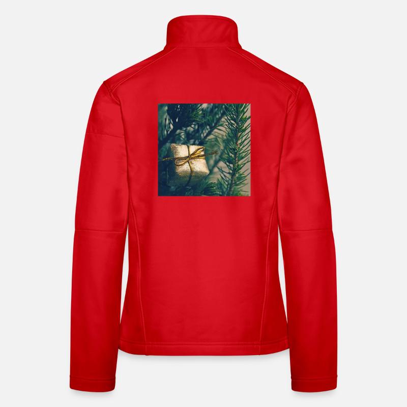 Présent doré sur branches de pin Veste en tissu softshell Femme
