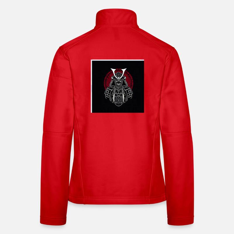 Samurai-Helm mit rotem Wappen Frauen Softshelljacke