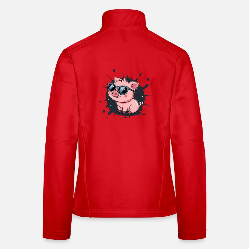 Cochon cool en lunettes sur splash Veste en tissu softshell Femme