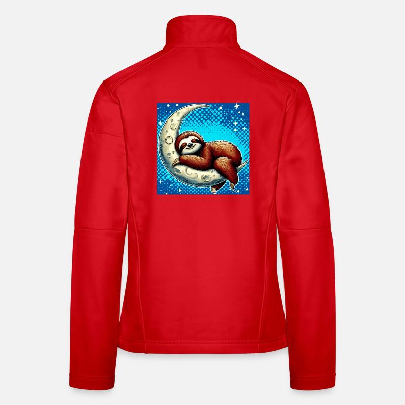 Sloth sleeps on the Moon Women's Softshell Jacket