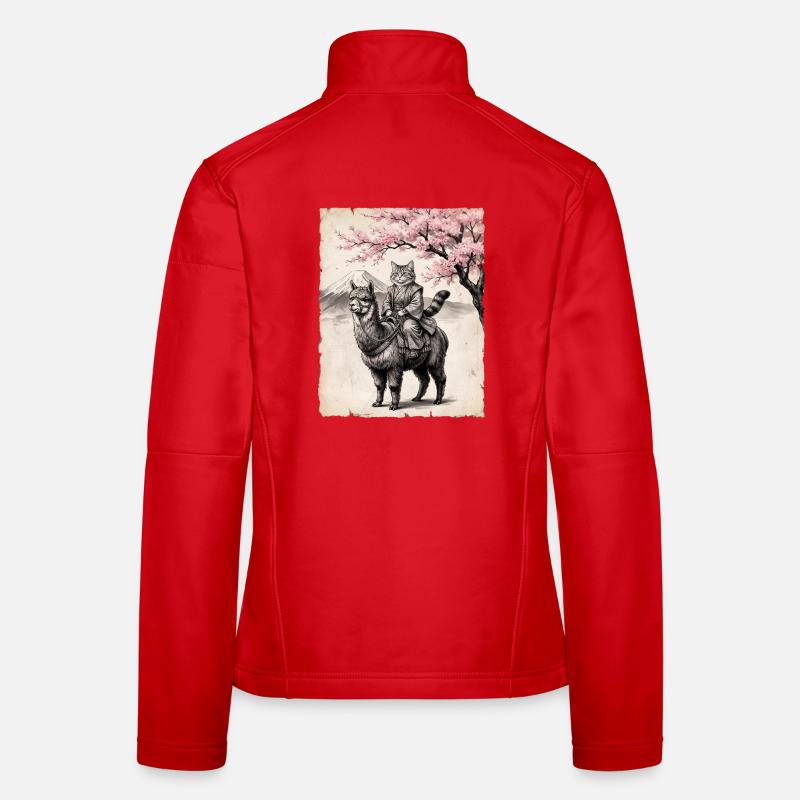 Le chat chevauche le lama Veste en tissu softshell Femme