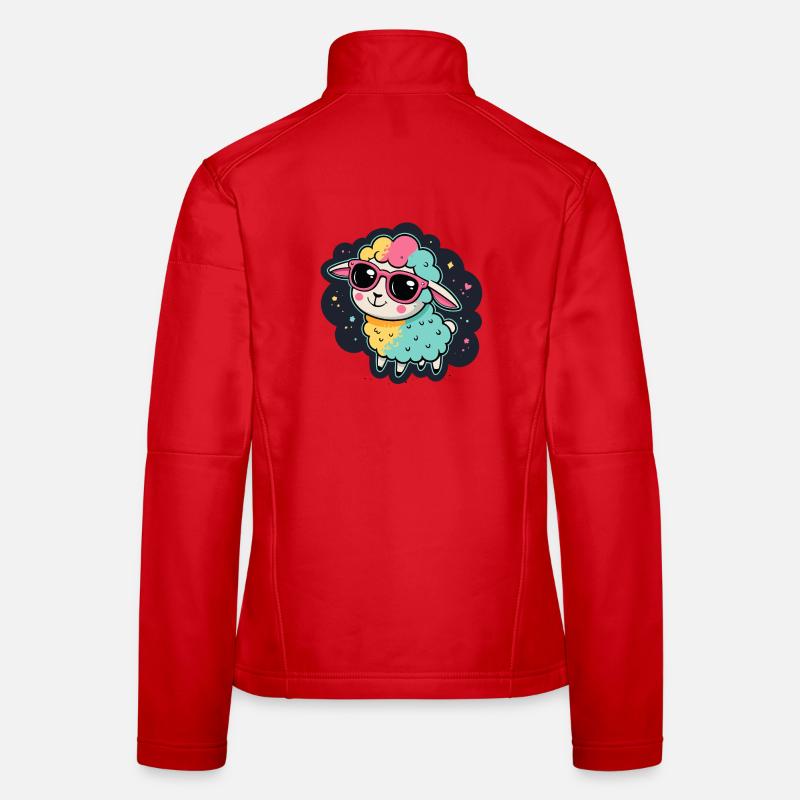 Cosmic Sheep Pink Glasses Women's Softshell Jacket