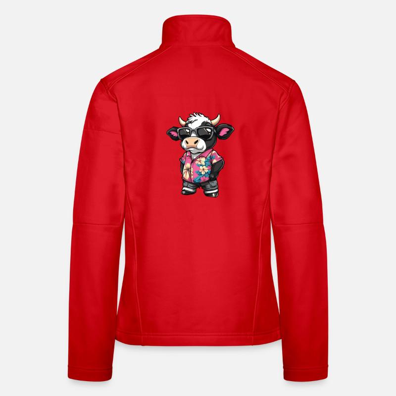 Kuh Comic Urlaub Frauen Softshelljacke