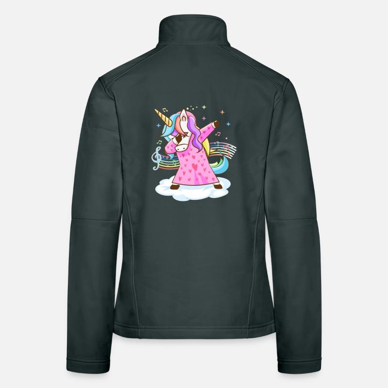 Rêve de licorne en forme de cœur mignon Veste en tissu softshell Femme