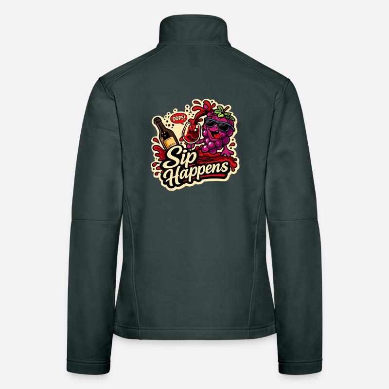 Sip Happens Grapes Comic Veste en tissu softshell Femme