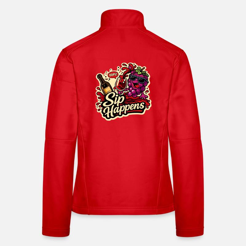 Sip Happens Grapes Comic Veste en tissu softshell Femme