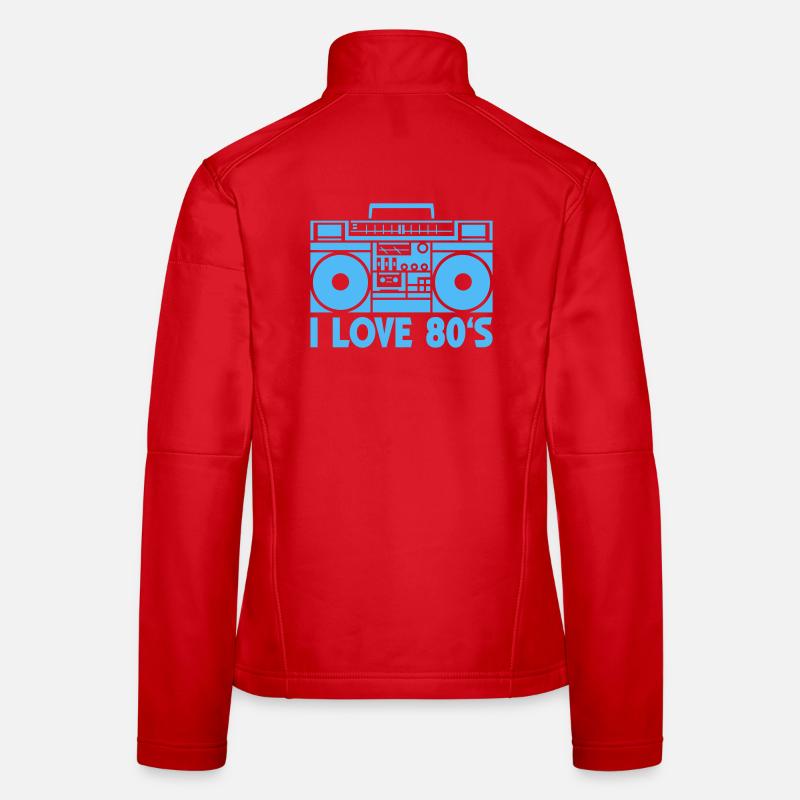 80er Boombox Statement Frauen Softshelljacke