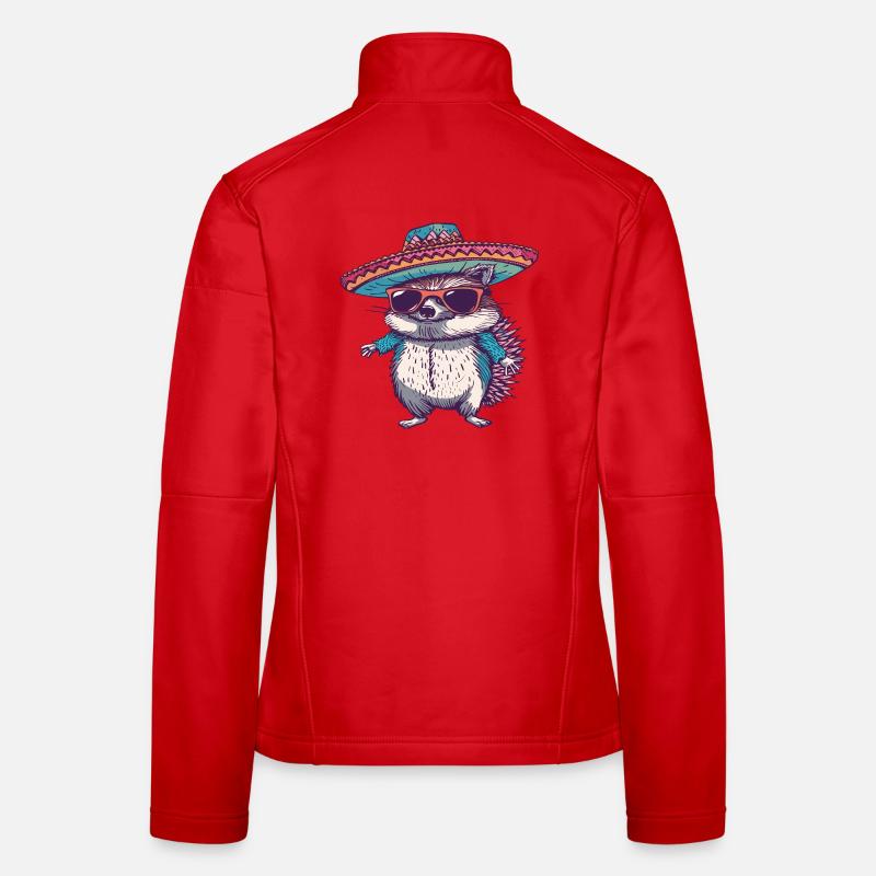 Sombrero comique drôle de hérisson Veste en tissu softshell Femme