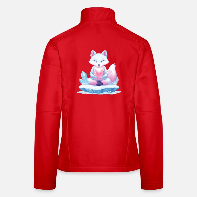 Pastell-Eisfuchs mit Herz Frauen Softshelljacke