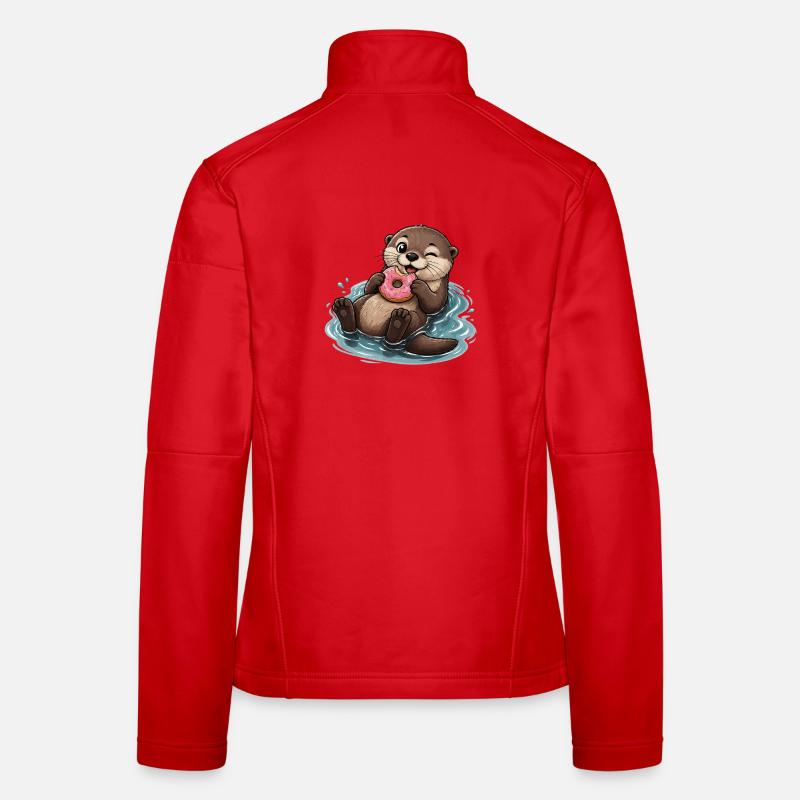 Otter donut fun in the water - Women's Softshell Jacket - red