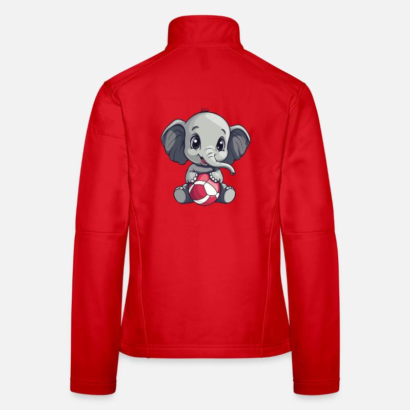 Little elephant with ball Women's Softshell Jacket
