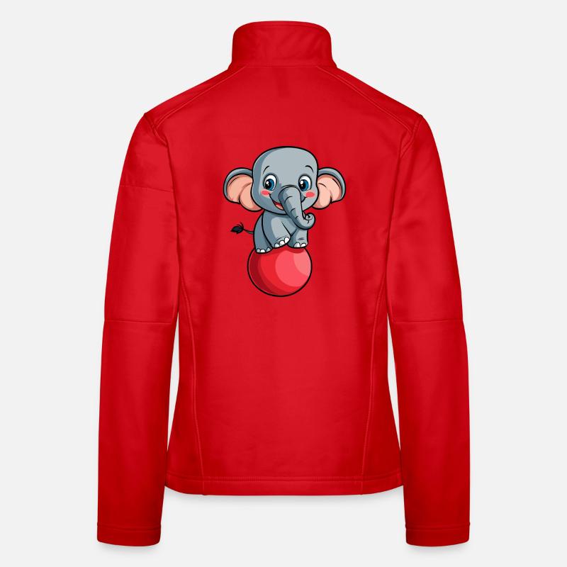 Éléphant avec balle Veste en tissu softshell Femme