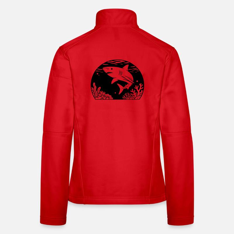 Requin avec corail Veste en tissu softshell Femme