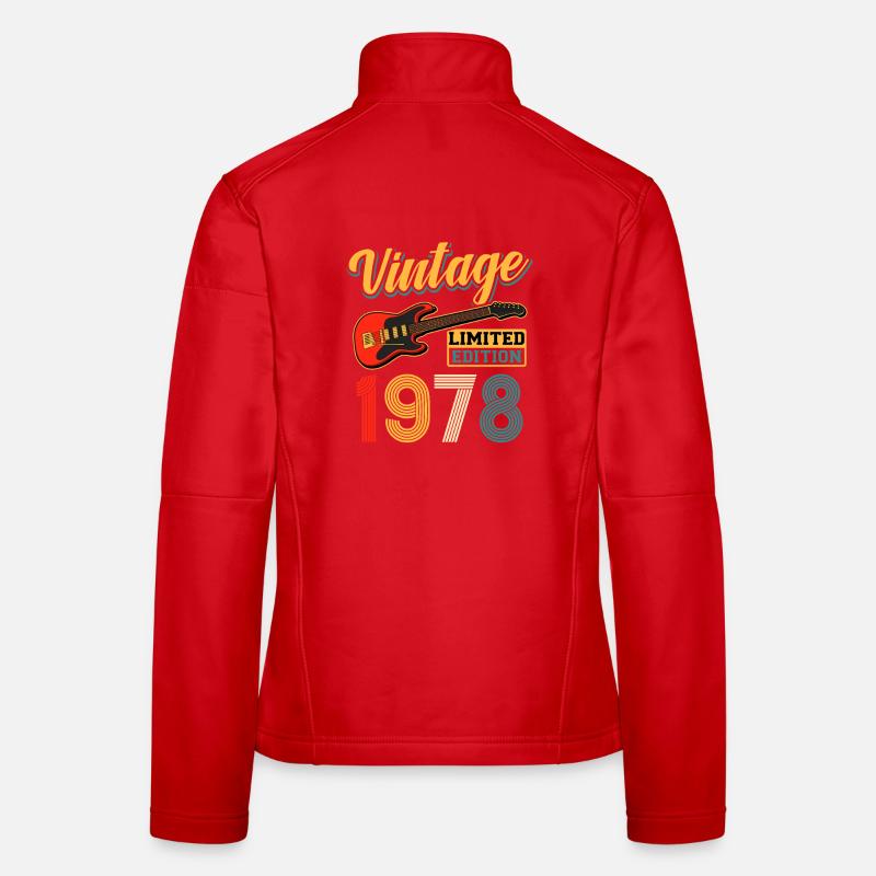 Conception de guitare vintage 1978 Édition limitée Veste en tissu softshell Femme