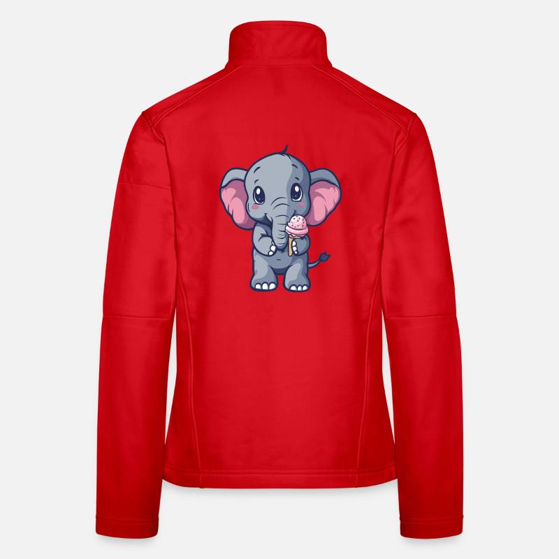 Kleiner Elefant Eiscreme Freund Frauen Softshelljacke