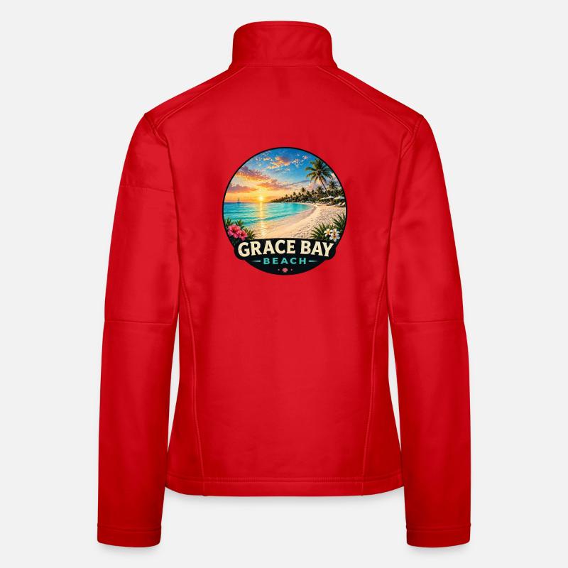 Vacances de vacances dans les Caraïbes à Grace Bay Beach Coucher de soleil Veste en tissu softshell Femme