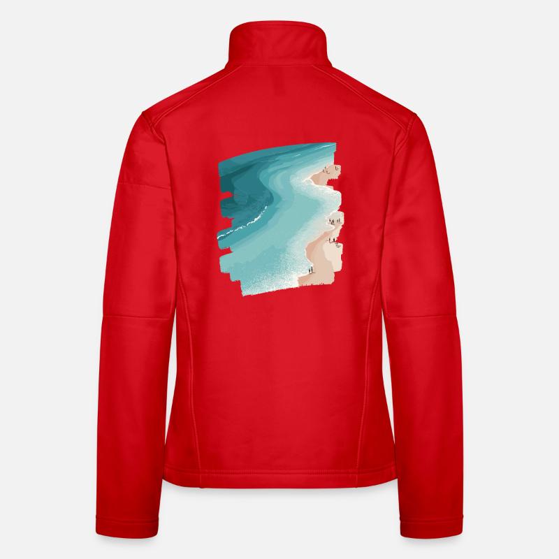 Beach Sea Palm Trees Retro Women's Softshell Jacket