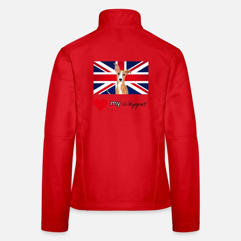 LUVMYWHIPPET (Black text, Vibrant) - Women's Softshell Jacket - red
