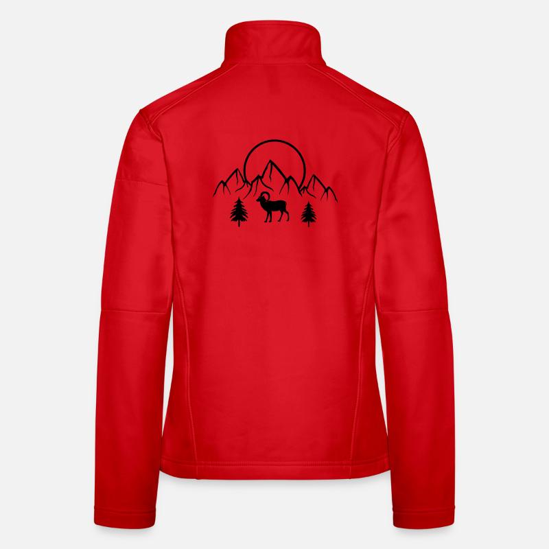 Widder Berge Natur Frauen Softshelljacke
