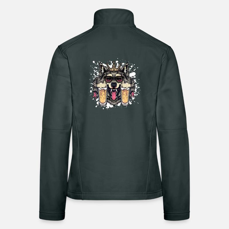 Wolf Beer Funny Women's Softshell Jacket