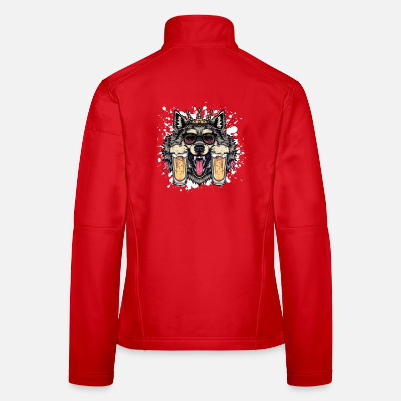 Wolf Bier Lustig Frauen Softshelljacke