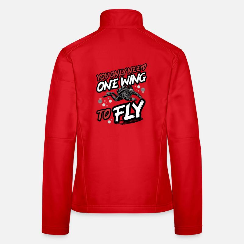 Plonger avec une aile à piloter – Tec & Scuba Diver Design Veste en tissu softshell Femme