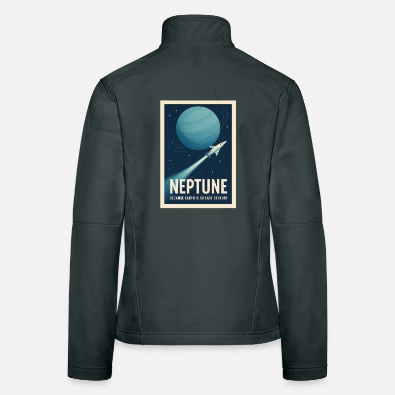 Neptun statt Erde | Retro Space Reise Frauen Softshelljacke