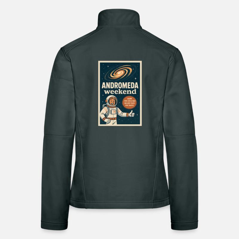 Week-end d’Andromède | Humour spatial rétro Veste en tissu softshell Femme