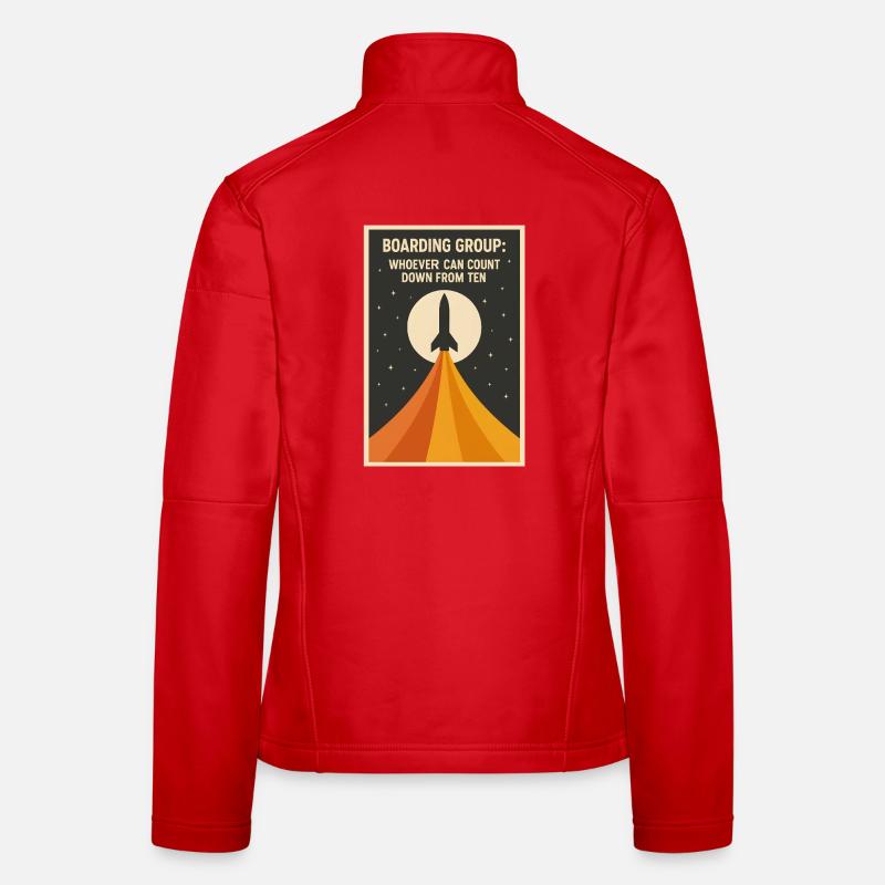 Countdown Boarding | Rocket Space Humor Women's Softshell Jacket