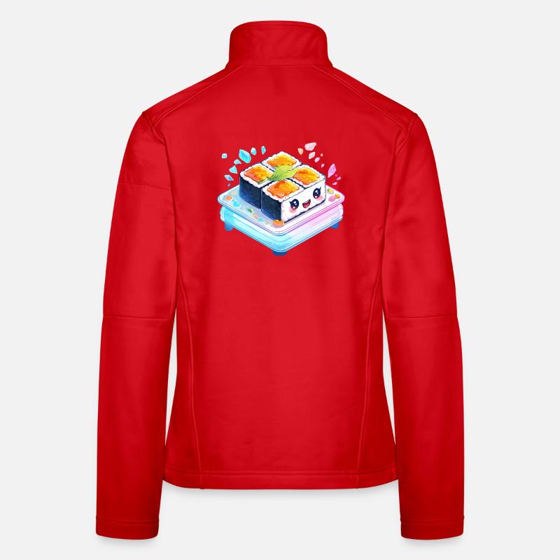 Kawaii Sushi Quartet sur Bento Box Veste en tissu softshell Femme