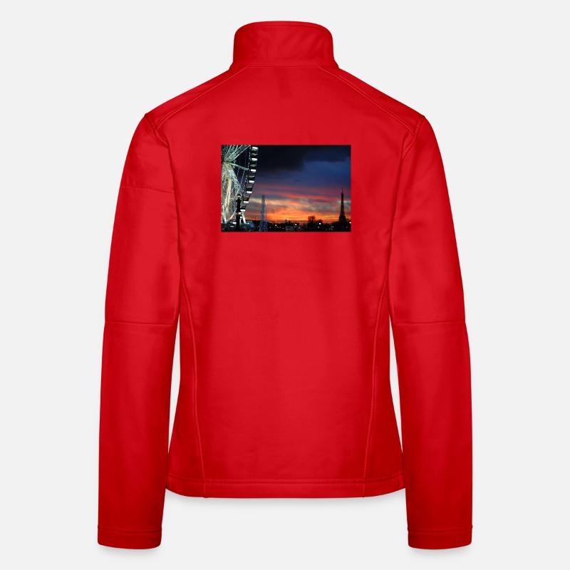 Paris at Sunset Ferris Wheel Women's Softshell Jacket