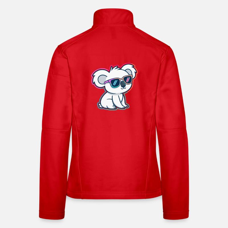 Koala néon lunettes Veste en tissu softshell Femme