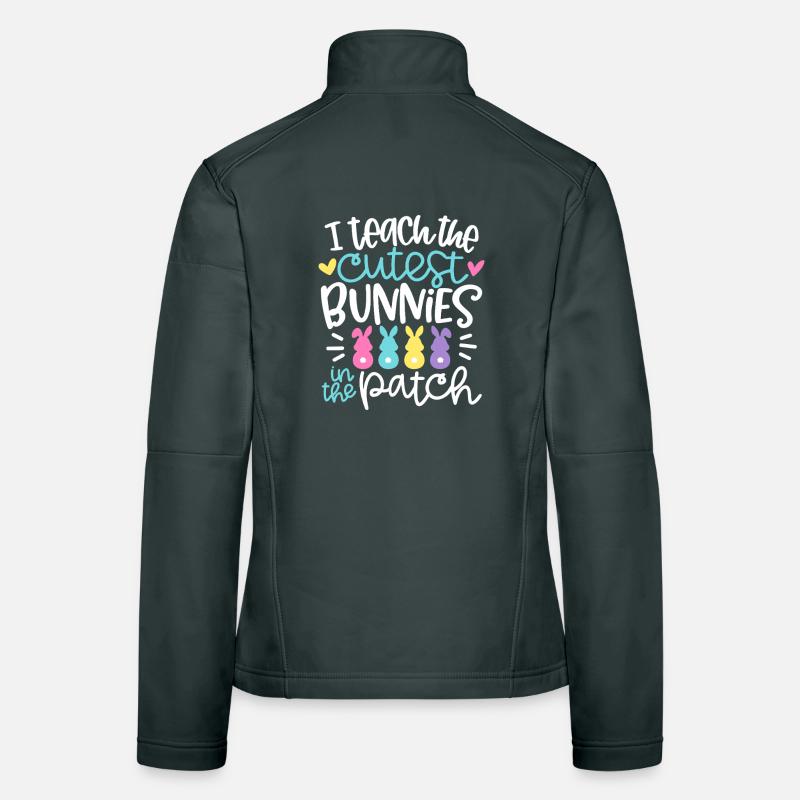 J’enseigne aux lapins les plus mignons du patch Veste en tissu softshell Femme