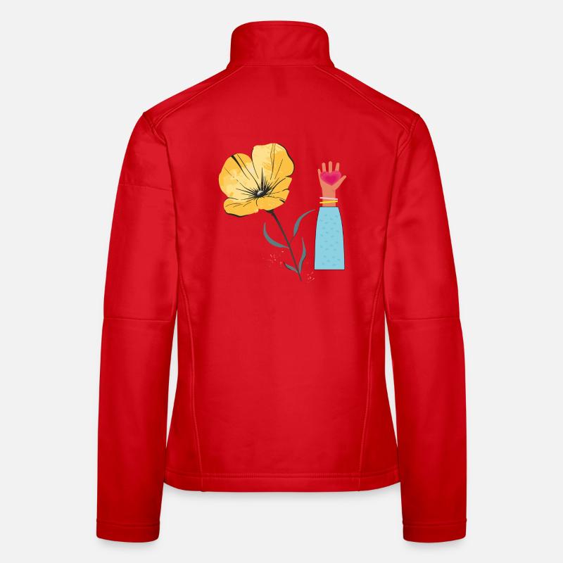 Cœur de la Main de Fleur Veste en tissu softshell Femme