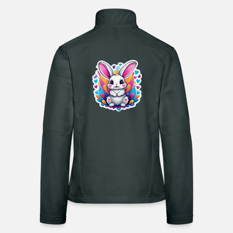 Bezaubernder Regenbogenhase Frauen Softshelljacke