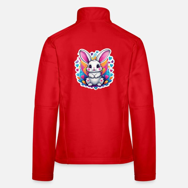 Adorable Rainbow Bunny Women's Softshell Jacket