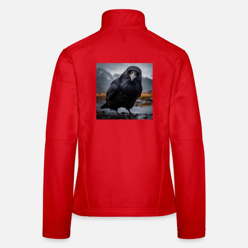 Dunkle Krähe im Feuchtgebiet - Frauen Softshelljacke - Rot