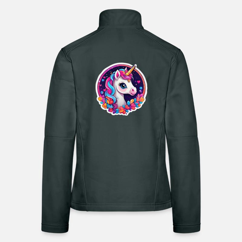 Sternenregenbogen-Einhorn Frauen Softshelljacke